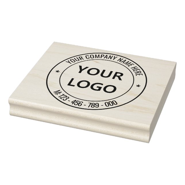 Custom Company Logo Text Round Rubber Stamp (Stamp)