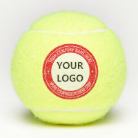 Custom Company Logo Text Tennis Balls Example
