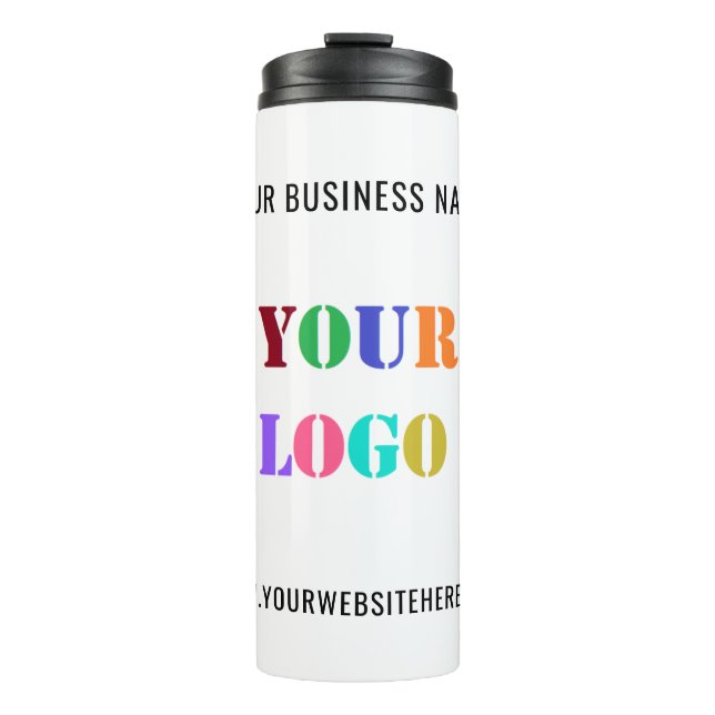 Custom Company Logo Text Thermal Tumbler Template (Front)