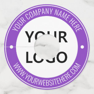 Custom Company Logo Text Wine Glass Tag Example