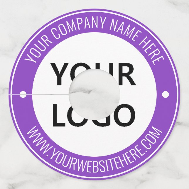Custom Company Logo Text Wine Glass Tag Example (Back)