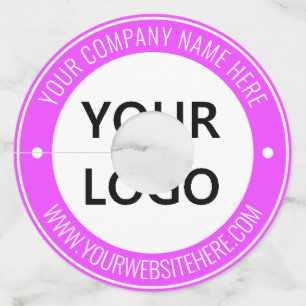 Custom Company Logo Text Wine Glass Tag Template