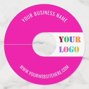 Custom Company Logo Text Wine Glass Tag Your Colou