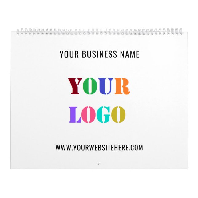 Custom Company Logo Text Your Business Calendar (Cover)