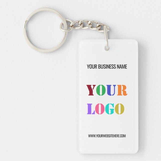 Custom Company Logo Text Your Business Keychain (Front)