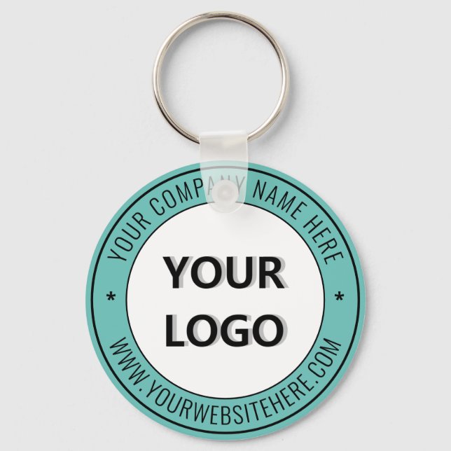 Custom Company Logo Text Your Business Keychain (Front)