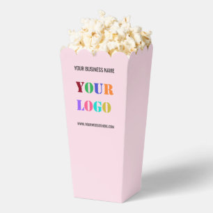 Custom Company Logo Text Your Business Popcorn Box