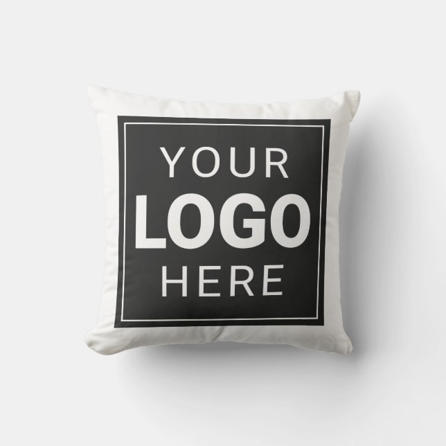 Custom Company Logo Throw Pillow (Front)