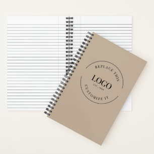 Custom Company logo website Minimalist Beige Notebook
