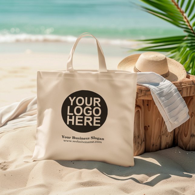 Custom Company Logo With Business Slogan Large Tote Bag (Creator Uploaded)