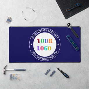 Custom Company Logo with Text Desk Mat Your Colour