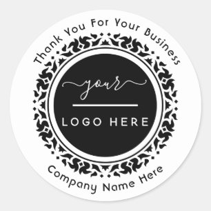 Custom Company Logo With Text Holographic Classic  Classic Round Sticker
