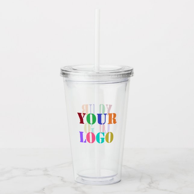 Custom Company Logo Your Business Acrylic Tumbler (Front)