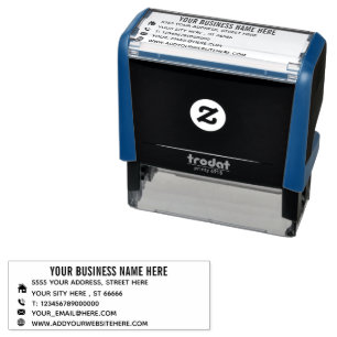 Custom Company Name Address Info Self-inking Stamp