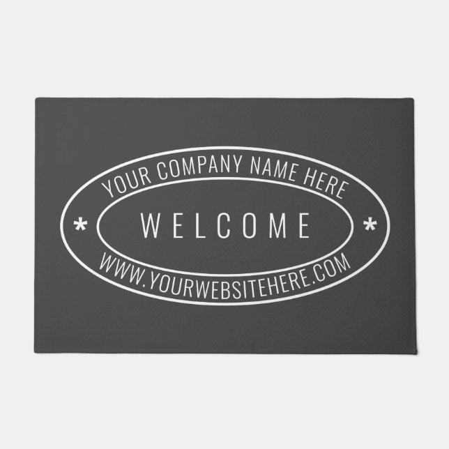Custom Company Name Info Your Business Doormat (Front)