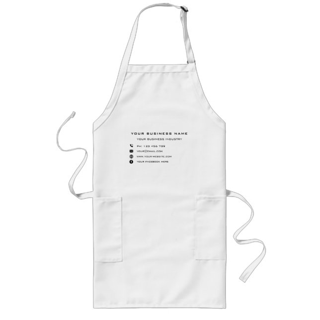 Custom Company Name Text Info Personalized Apron (Front)