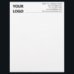 Custom Company Office Letterhead with Logo<br><div class="desc">Simple Personalized Modern Design Your Business Office Letterhead with Logo - Add Your Logo - Image / Address and Contact Information / more - Resize and move or remove and add elements - image / text with customization tool. Choose your colours / font / size ! Please see my others...</div>