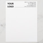 Custom Company Office Letterhead with Logo<br><div class="desc">Simple Personalized Modern Design Your Business Office Letterhead with Logo - Add Your Logo - Image / Address and Contact Information / more - Resize and move or remove and add elements - image / text with customization tool. Choose your colours / font / size ! Please see my others...</div>
