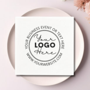 Custom Company or Business Event Logo White Napkin