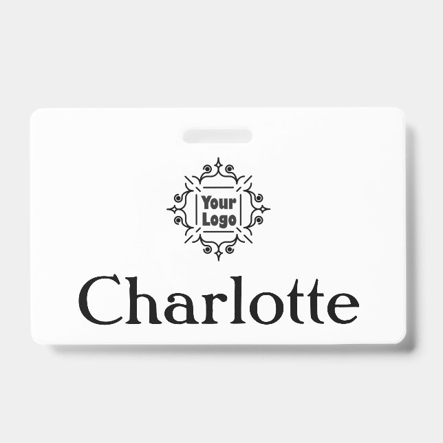 Custom Company or Business Logo and Name Badge (Front)
