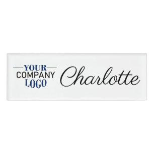 Custom Company or Business Logo Elegant Name Tag