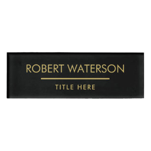 Custom Company Professional Business Logo Black  Name Tag