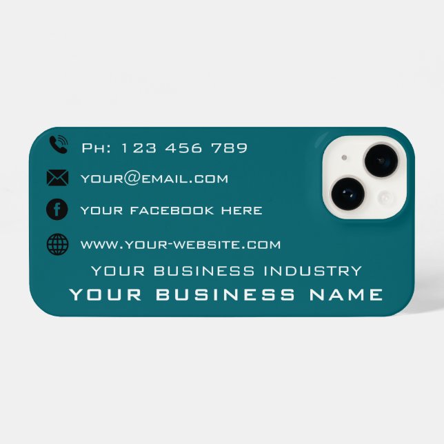 Custom Company Promotional Business Card Design iPhone Case (Back Horizontal)