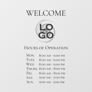 Custom Company Sign with Logo & Hours of Operation