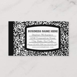 Custom Composition Book Black/White School/Teacher Business Card