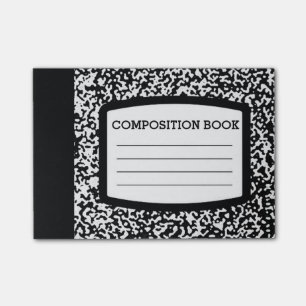 Custom Composition Book Black/White School/Teacher Post-it Notes