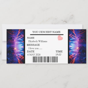 Custom Concert Ticket Gift Girl  Invitation