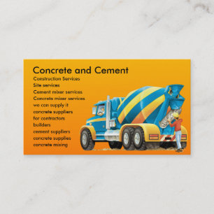 Custom Concrete Mixer Construction Business Card