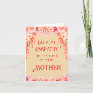 Custom Condolence Message Card For Loss Of Mother