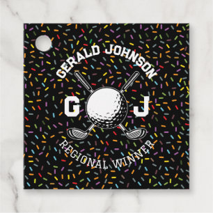 Custom Confetti Golf Monogram Design Favour Tags