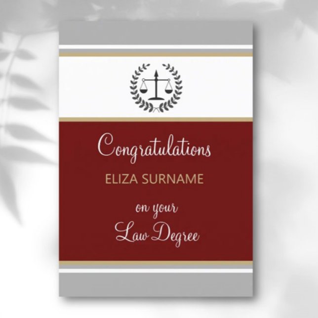 Custom, Congrats Diplôme de droit Carte de Graduat (Créateur téléchargé)