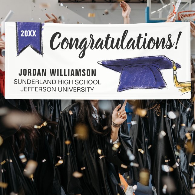 Custom Congrats Graduation Cap Class of 20XX Banner (Creator Uploaded)