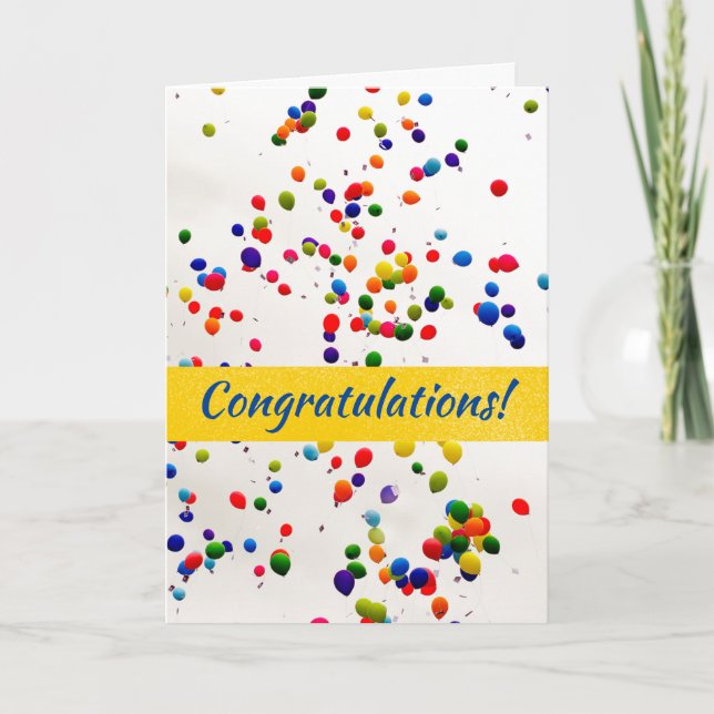 Custom Congratulations Card With Balloons (Front)