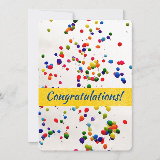 Custom Congratulations Card With Balloons (Front)