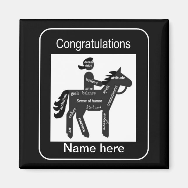 Custom, Congratulations, Equestrian, Horse Event, Magnet (Front)
