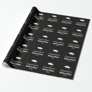 Custom Congratulations Graduation Cap Wrapping Paper