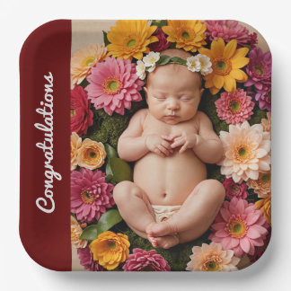 Custom Congratulations Party Plate – Photo & Text 