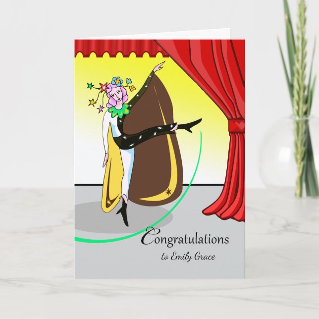 Custom Congratulations Recital Performance, Dancer Card (Front)