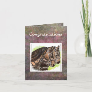 Custom Congratulations,  - Team Horses, Hard Work Card