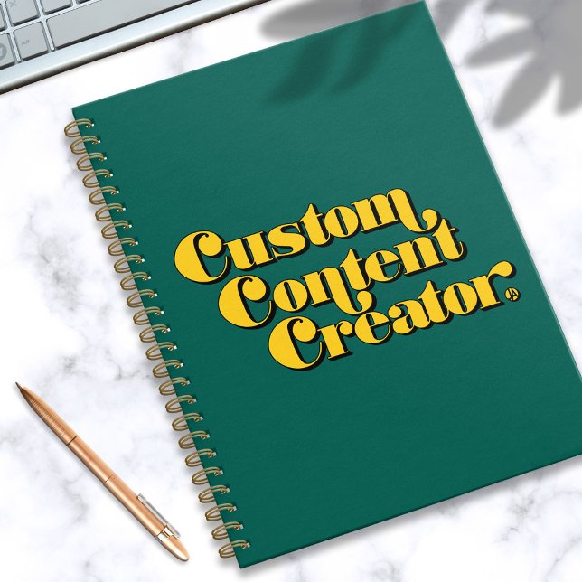 Custom Content Creator Retro Green Text Planner (In Situ)