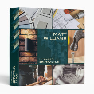 Custom Contractor Business Photo Collage Portfolio Binder