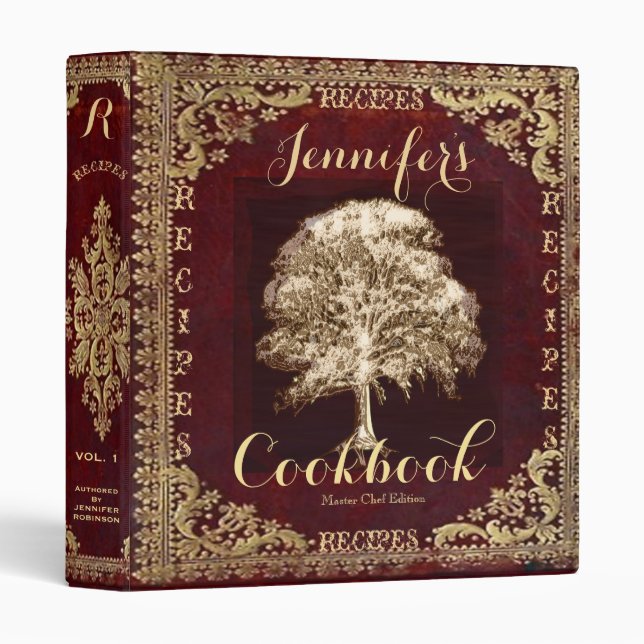 Custom Cookbook for Recipes Binder (Front/Spine)