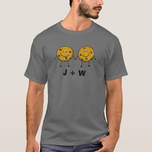Custom Cookie Couple – Your Initials or Names T-Shirt (Front)