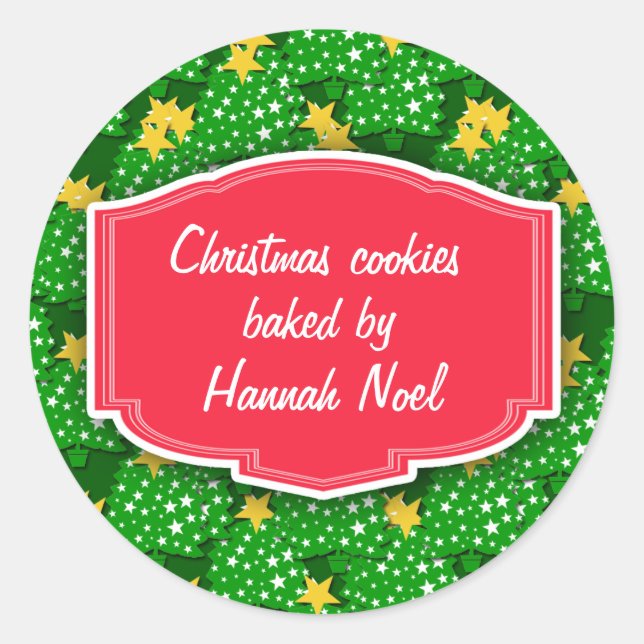 Custom Cookie Swap, Baked Goods Christmas Stickers (Front)