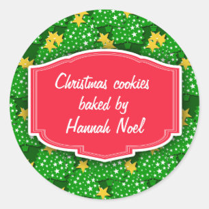 Custom Cookie Swap, Baked Goods Christmas Stickers
