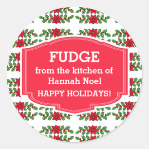 Custom Cookie Swap or Fudge Holiday Stickers